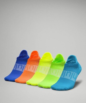 Lululemon Power Stride Tab 5 Pack Strumpor Herr Turkos Gula Orange Blå Sverige | QJVFEO306