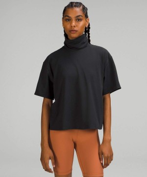Lululemon Relaxed-Fit Bomull-Blend Turtleneck T-shirt Dam Svarta Sverige | NTWJFE028