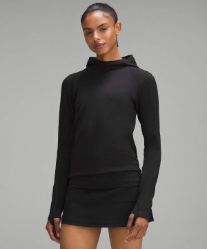 Lululemon Rest Less Hoodie Dam Svarta Svarta Sverige | PWLNUV106
