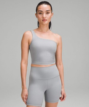 Lululemon Räfflad Nulu Asymmetrical Yoga Linne Dam Grå Sverige | SHUPAQ487