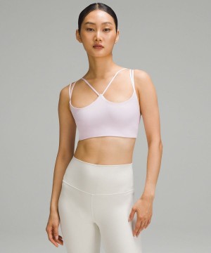 Lululemon Räfflad Nulu Snörade Yoga Bra Light Support, A/B Cup Sport BH Dam Rosa Sverige | LDPAJW321