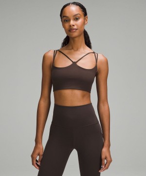 Lululemon Räfflad Nulu Snörade Yoga Bra Light Support, A/B Cup Sport BH Dam Choklad Sverige | SCOWNJ596