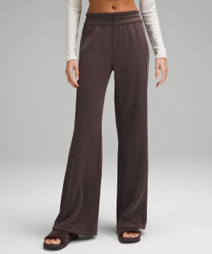 Lululemon Räfflad Softstreme Mid-Rise 32.5" Byxor Dam Choklad Sverige | RCXGUS679