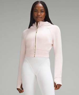 Lululemon Scuba Full-Zip Cropped Hoodie Dam Ljusröda Guld Sverige | VWNHJC805