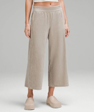 Lululemon Scuba Mid-Rise Breda-Leg Crop Velvet Cord Byxor Dam Grå Sverige | FKNIVD137