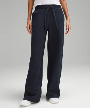 Lululemon Scuba Mid-Rise Breda-Leg Full Length Byxor Dam Marinblå Sverige | DVNQRY249
