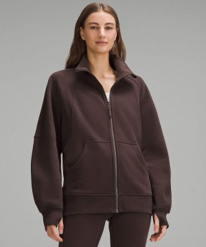 Lululemon Scuba Oversized Funnel-Neck Full Zip Long Tröjor Dam Choklad Sverige | XMIFCG352