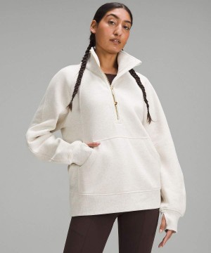 Lululemon Scuba Oversized Funnel-Neck Half Zip Long Tröjor Dam Beige Guld Sverige | RESUYF128