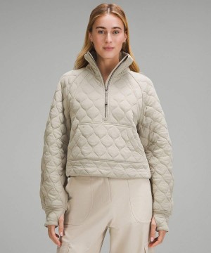 Lululemon Scuba Oversized Quiltad Half Zip Tröjor Dam Grå Sverige | HQEPUY624