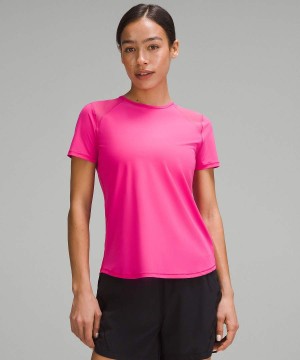 Lululemon Sculpt Korta-Sleeve T-shirt Dam Rosa Sverige | DMWUHO065