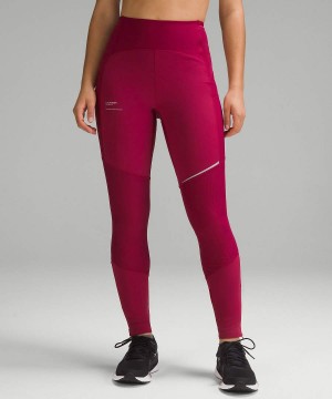 Lululemon SenseKnit Composite High-Rise 28" Löpar Tights Dam Vinröda Sverige | PAFGCW102