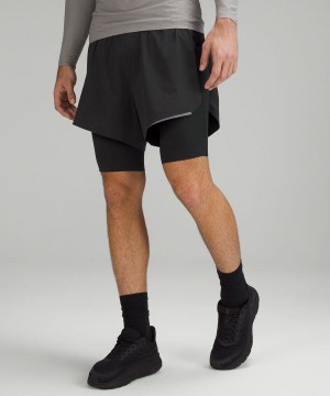 Lululemon SenseKnit Composite Löpar Shorts Herr Svarta Sverige | EOZDQK547