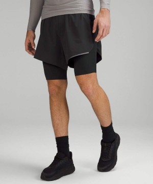 Lululemon SenseKnit Composite Löpar Shorts Herr Svarta Sverige | AQDCBY462