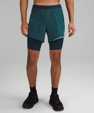 Lululemon SenseKnit Composite Löpar Shorts Herr Gröna Sverige | SJUTOD732