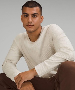 Lululemon Shift Stitch Crew Långärmad Tröja Herr Vita Sverige | IRBGUZ137
