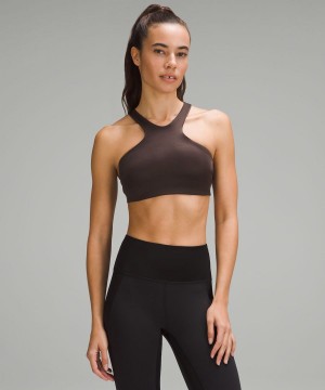 Lululemon Shine Racerback Train Bra Medium Support, A/B Cup Sport BH Dam Choklad Sverige | GJTMOU354