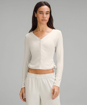 Lululemon Side-Cinch Räfflad Cardigan Långärmad Tröja Dam Beige Sverige | AGNEIV172