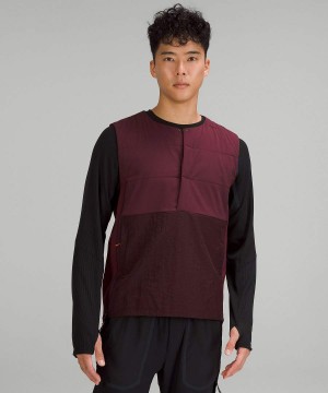 Lululemon Side-Zip Insulated Vandring Väst Herr Vinröda Sverige | ORYNPI517
