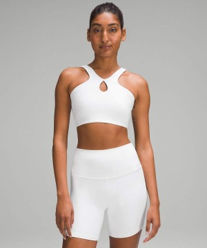 Lululemon SmoothCover Front Cut-Out Yoga Bra Light Support, A/B Cup Sport BH Dam Vita Sverige | LDNREJ862