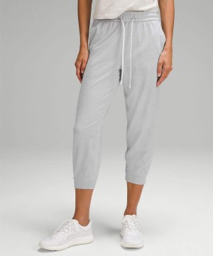 Lululemon Soft Jersey Klassiska-Fit Mid-Rise Cropped Joggingbyxor Dam Ljusgrå Sverige | HMOFPX405