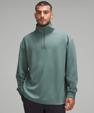 Lululemon Softstreme Oversized Half Zip Tröjor Herr Mörkgröna Sverige | TLNIDE195