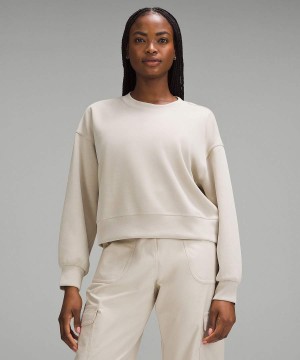 Lululemon Softstreme Perfectly Oversized Cropped Crew Tröjor Dam Beige Sverige | NJTVQD751
