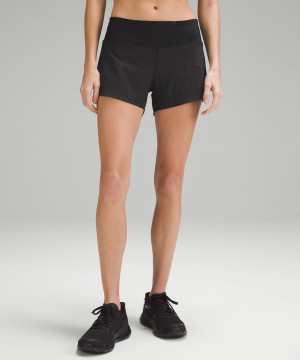 Lululemon Speed Up Mid-Rise Fodrade 4" Shorts Dam Svarta Sverige | ZTVABO641