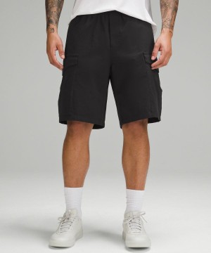 Lululemon Stretch Bomull VersaTwill Cargo Pocket 10" Shorts Herr Svarta Sverige | NEQJMD250