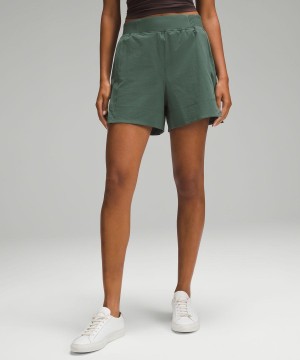 Lululemon Stretch Woven Relaxed-Fit High-Rise 4" Shorts Dam Mörkgröna Sverige | NMPRWI401