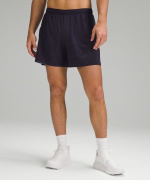 Lululemon Surge Fodrade 6" Shorts Herr Marinblå Olika Färger Sverige | TRUZBN361