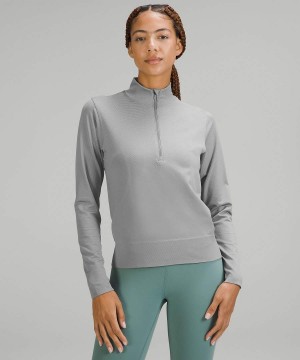 Lululemon Swiftly Relaxed Half Zip Långärmad Tröja Dam Grå Vita Sverige | YDXVAP146