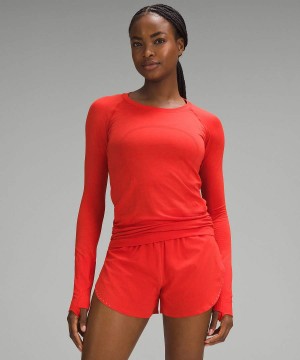 Lululemon Swiftly Tech 2.0 Långärmad Tröja Dam Röda Sverige | ZRDNUI705