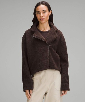 Lululemon Textured Fleece Collared Jackor Dam Choklad Sverige | NIRXMO859