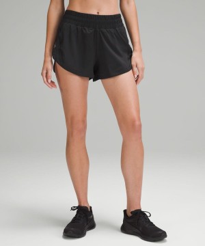 Lululemon Track That High-Rise Fodrade 3" Shorts Dam Svarta Sverige | ZYOTCN237