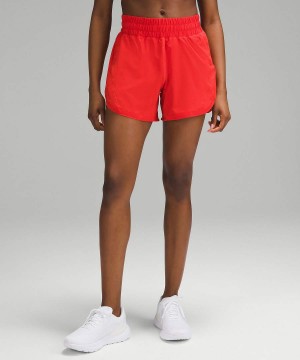 Lululemon Track That High-Rise Fodrade 5" Shorts Dam Röda Sverige | BIXJTD278