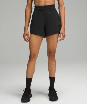 Lululemon Track That High-Rise Fodrade 5" Shorts Dam Svarta Sverige | QWFYJB078