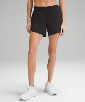 Lululemon Track That Mid-Rise Fodrade 5" Shorts Dam Svarta Sverige | PDZBKU386