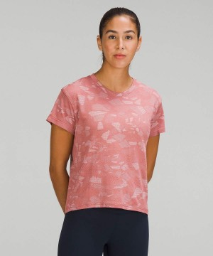 Lululemon Train to Be Korta Sleeve T-shirt Dam Rosa Rosa Sverige | YWTONM104