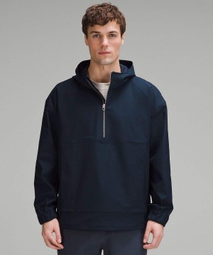 Lululemon Twill Half-Zip Anorak Jackor Herr Marinblå Sverige | DIAPOW807