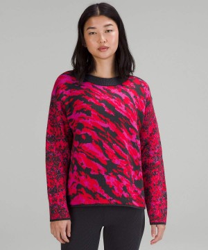 Lululemon Ull-Blend Patterned Tröjor Dam Röda Svarta Grå Sverige | TIDBAX231