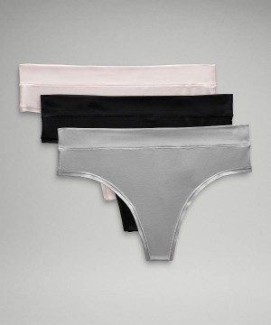 Lululemon UnderEase High-Rise String 3 Pack Underkläder Dam Silver Svarta Sverige | SJCLFA687