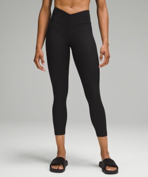 Lululemon V-Midja 25" Grid Texture Yoga Tights Dam Svarta Sverige | VKJXOD279