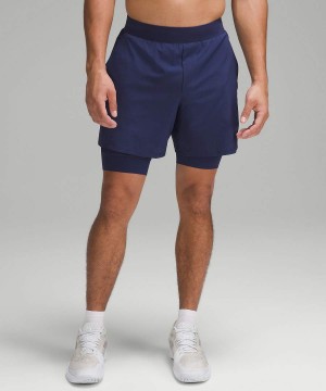Lululemon Vented Tennis 6" Shorts Herr Marinblå Sverige | WSUGQT371