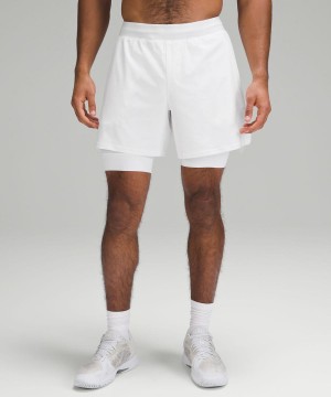 Lululemon Vented Tennis 6" Shorts Herr Vita Sverige | WOMCNF861