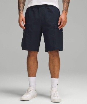 Lululemon VersaTwill Cargo Pocket 10" Shorts Herr Marinblå Sverige | NMCLOD829