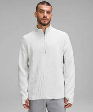 Lululemon Waffle-Knit Half Zip Tröjor Herr Vita Sverige | QGFMZY106