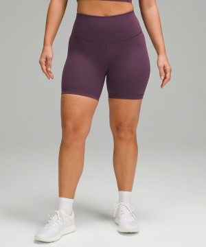 Lululemon Wunder Train Contour Fit High-Rise 6" Shorts Dam Lila Sverige | UIKFDL398