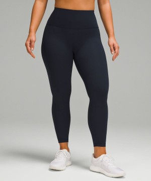 Lululemon Wunder Train Contour Fit High-Rise with Pockets 25" Tights Dam Marinblå Sverige | WEIVJZ079