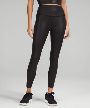 Lululemon Wunder Train High-Rise 25" Foil Tights Dam Svarta Sverige | AMTJND643