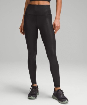Lululemon Wunder Train High-Rise 28" Foil Tights Dam Svarta Sverige | ZSEFOA813